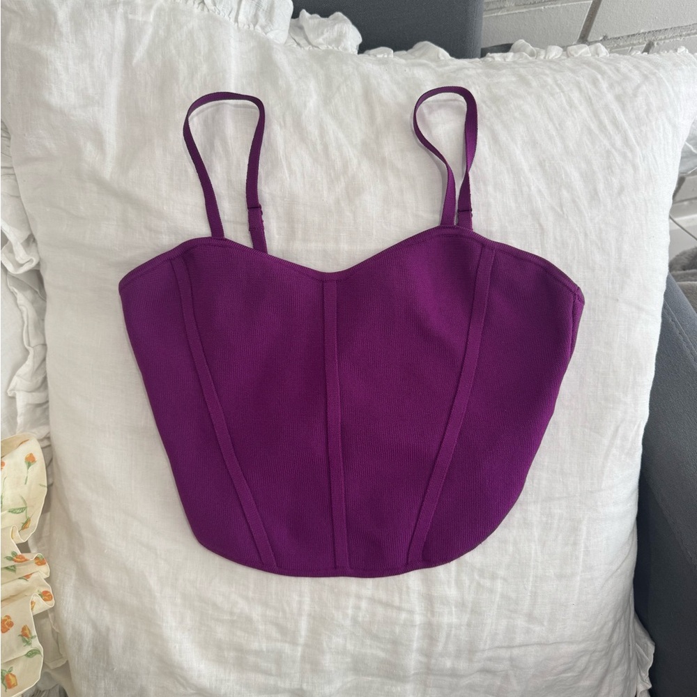 Aritzia purple corset crop top